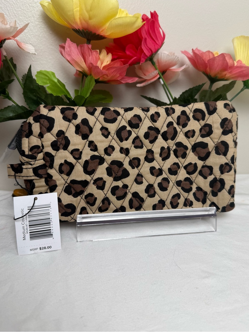 NWT Vera Bradley Leopard Medium Cosmetic Bag Retired LAST ONE